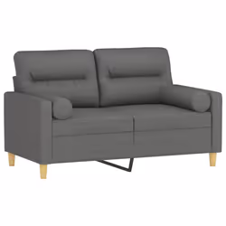 vidaXL Divano a 2 Posti con Cuscini Grigio Scuro 120 cm in Tessuto - Vista aggiuntiva 3