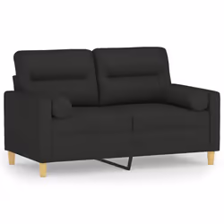 Divano a 2 Posti con Cuscini Nero 120 cm in Tessutocod mxl 126825 - Vista aggiuntiva 2