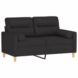 Divano a 2 Posti con Cuscini Nero 120 cm in Tessutocod mxl 126825 - Vista aggiuntiva 3