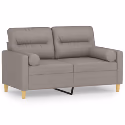 Divano a 2 Posti con Cuscini Tortora 120 cm in Tessutocod mxl 118909 - Vista aggiuntiva 2