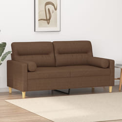 vidaXL Divano a 2 Posti con Cuscini Marrone 140 cm in Tessuto