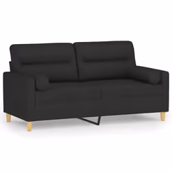Divano a 2 Posti con Cuscini Nero 140 cm in Tessutocod mxl 102866 - Vista aggiuntiva 2
