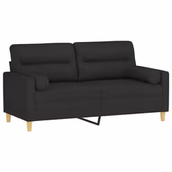 Divano a 2 Posti con Cuscini Nero 140 cm in Tessutocod mxl 102866 - Vista aggiuntiva 3