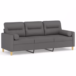 Divano a 3 Posti con Cuscini Grigio Scuro 180 cm in Tessutocod mxl 78919 - Vista aggiuntiva 2