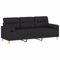 Divano a 3 Posti con Cuscini Nero 180 cm in Tessutocod mxl 102873 - Vista aggiuntiva 3