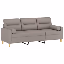Divano a 3 Posti con Cuscini Tortora 180 cm in Tessutocod mxl 118913 - Vista aggiuntiva 3