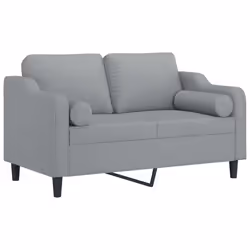 vidaXL Divano a 2 Posti con Cuscini Grigio Chiaro 120 cm in Tessuto - Vista aggiuntiva 3