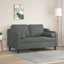 Divano a 2 Posti con Cuscini Grigio Scuro 120 cm in Tessutocod mxl 95023