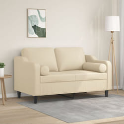 Vidaxl - Divano a 2 Posti con Cuscini Crema 120 cm in Tessuto 33292