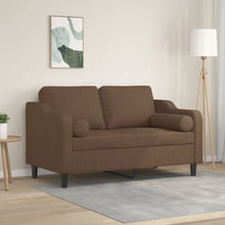 Vidaxl - Divano a 2 Posti con Cuscini Marrone 120 cm in Tessuto 5079