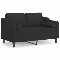 Divano a 2 Posti con Cuscini Nero 120 cm in Tessutocod mxl 118906 - Vista aggiuntiva 2