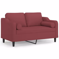 Divano a 2 Posti con Cuscini Rosso Vino 120 cm in Tessutocod mxl 118922 - Vista aggiuntiva 2
