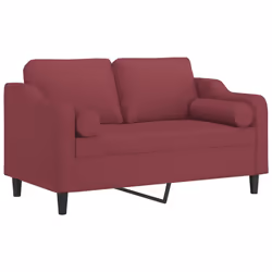 Divano a 2 Posti con Cuscini Rosso Vino 120 cm in Tessutocod mxl 118922 - Vista aggiuntiva 3