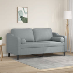 Divano a 2 Posti con Cuscini Grigio Chiaro 140 cm in Tessutocod mxl 70978