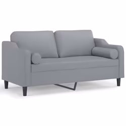 Divano a 2 Posti con Cuscini Grigio Chiaro 140 cm in Tessutocod mxl 70978 - Vista aggiuntiva 2