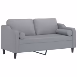 Divano a 2 Posti con Cuscini Grigio Chiaro 140 cm in Tessutocod mxl 70978 - Vista aggiuntiva 3