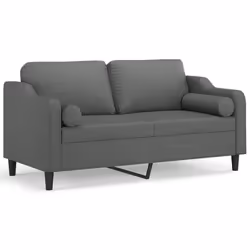 Divano a 2 Posti con Cuscini Grigio Scuro 140 cm in Tessutocod mxl 94992 - Vista aggiuntiva 2