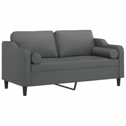 Divano a 2 Posti con Cuscini Grigio Scuro 140 cm in Tessutocod mxl 94992 - Vista aggiuntiva 3