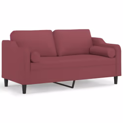 Divano a 2 Posti con Cuscini Rosso Vino 140 cm in Tessutocod mxl 70970 - Vista aggiuntiva 2