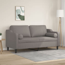 Vidaxl - Divano a 2 Posti con Cuscini Tortora 140 cm in Tessuto 415191