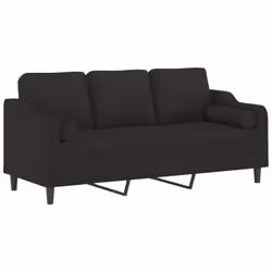 Divano a 3 Posti con Cuscini Nero 180 cm in Tessutocod mxl 118945 - Vista aggiuntiva 3