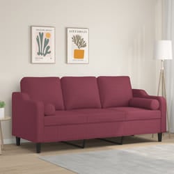 Divano a 3 Posti con Cuscini Rosso Vino 180 cm in Tessutocod mxl 95004