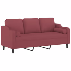 Divano a 3 Posti con Cuscini Rosso Vino 180 cm in Tessutocod mxl 95004 - Vista aggiuntiva 3