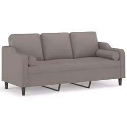 Divano a 3 Posti con Cuscini Tortora 180 cm in Tessutocod mxl 118934 - Vista aggiuntiva 2