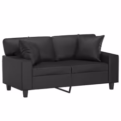 vidaXL Divano a 2 Posti con Cuscini Nero 120 cm in Similpelle - Vista aggiuntiva 3