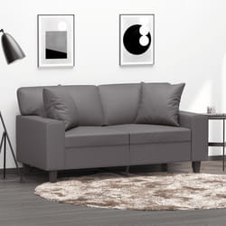 vidaXL Divano a 2 Posti con Cuscini Grigio 120 cm in Similpelle