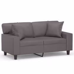 vidaXL Divano a 2 Posti con Cuscini Grigio 120 cm in Similpelle - Vista aggiuntiva 2