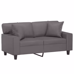vidaXL Divano a 2 Posti con Cuscini Grigio 120 cm in Similpelle - Vista aggiuntiva 3