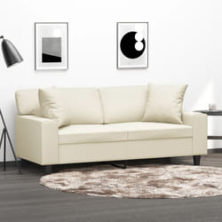 Divano a 2 Posti con Cuscini Crema 140 cm in Similpellecod mxl 95000