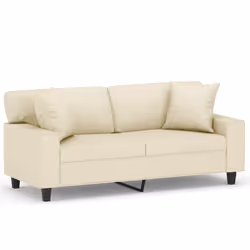 Divano a 2 Posti con Cuscini Crema 140 cm in Similpellecod mxl 95000 - Vista aggiuntiva 2