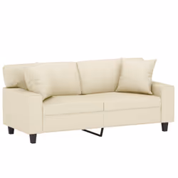 Divano a 2 Posti con Cuscini Crema 140 cm in Similpellecod mxl 95000 - Vista aggiuntiva 3