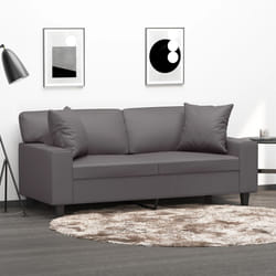vidaXL Divano a 2 Posti con Cuscini Grigio 140 cm in Similpelle