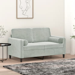 Divano a 2 Posti con Cuscini Grigio Chiaro 120 cm in Vellutocod mxl 95008