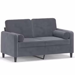 Divano a 2 Posti con Cuscini Grigio Scuro 120 cm in Vellutocod mxl 70981 - Vista aggiuntiva 2