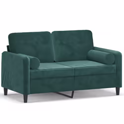Divano a 2 Posti con Cuscini Verde Scuro 120 cm in Vellutocod mxl 95011 - Vista aggiuntiva 2