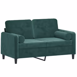 Divano a 2 Posti con Cuscini Verde Scuro 120 cm in Vellutocod mxl 95011 - Vista aggiuntiva 3