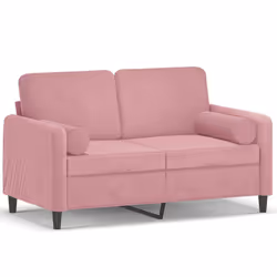 Divano a 2 Posti con Cuscini Rosa 120 cm in Vellutocod mxl 118940 - Vista aggiuntiva 2