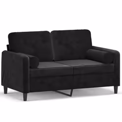 Divano a 2 Posti con Cuscini Nero 120 cm in Vellutocod mxl 118944 - Vista aggiuntiva 2