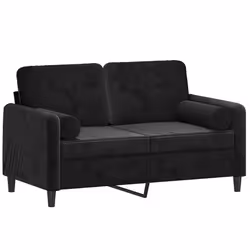 Divano a 2 Posti con Cuscini Nero 120 cm in Vellutocod mxl 118944 - Vista aggiuntiva 3