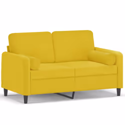 vidaXL Divano a 2 Posti con Cuscini Giallo 120 cm in Velluto - Vista aggiuntiva 2