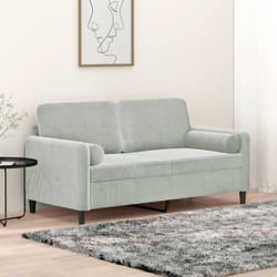 Vidaxl - Divano a 2 Posti con Cuscini Grigio Chiaro 140 cm in Velluto