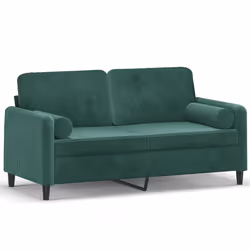 Divano a 2 Posti con Cuscini Verde Scuro 140 cm in Vellutocod mxl 118933 - Vista aggiuntiva 2