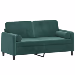 Divano a 2 Posti con Cuscini Verde Scuro 140 cm in Vellutocod mxl 118933 - Vista aggiuntiva 3