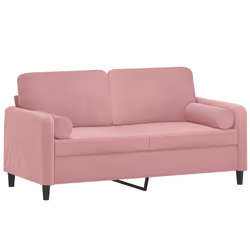 Divano a 2 Posti con Cuscini Rosa 140 cm in Vellutocod mxl 94979 - Vista aggiuntiva 3