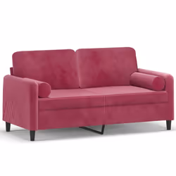 Divano a 2 Posti con Cuscini Rosso Vino 140 cm in Vellutocod mxl 70979 - Vista aggiuntiva 2