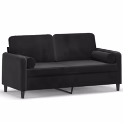 Divano a 2 Posti con Cuscini Nero 140 cm in Vellutocod mxl 95013 - Vista aggiuntiva 2